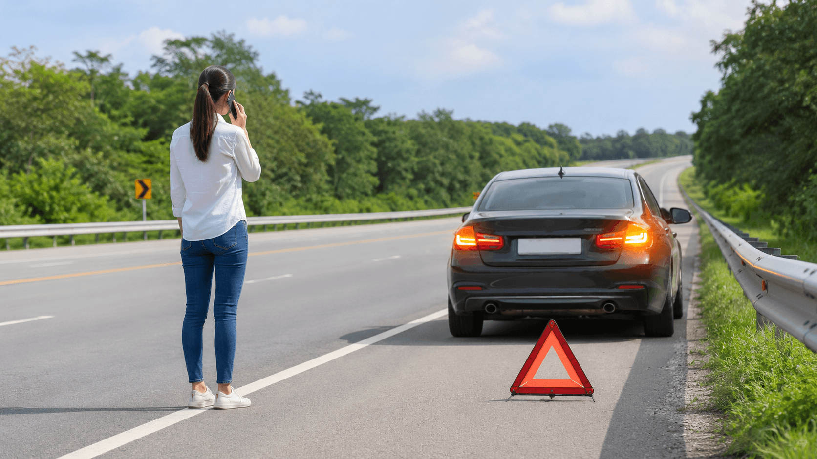 Tài xế đứng xa xe và gọi cứu hộ khi ô tô có dấu hiệu bốc khói